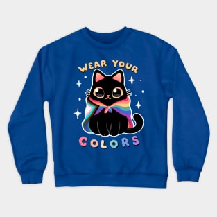 Progress LGBT Pride Cat - Kawaii Rainbow Kitty - Wear your colors Crewneck Sweatshirt